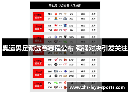 奥运男足预选赛赛程公布 强强对决引发关注 奥运男足预选赛赛程公布 强强对决引发关注